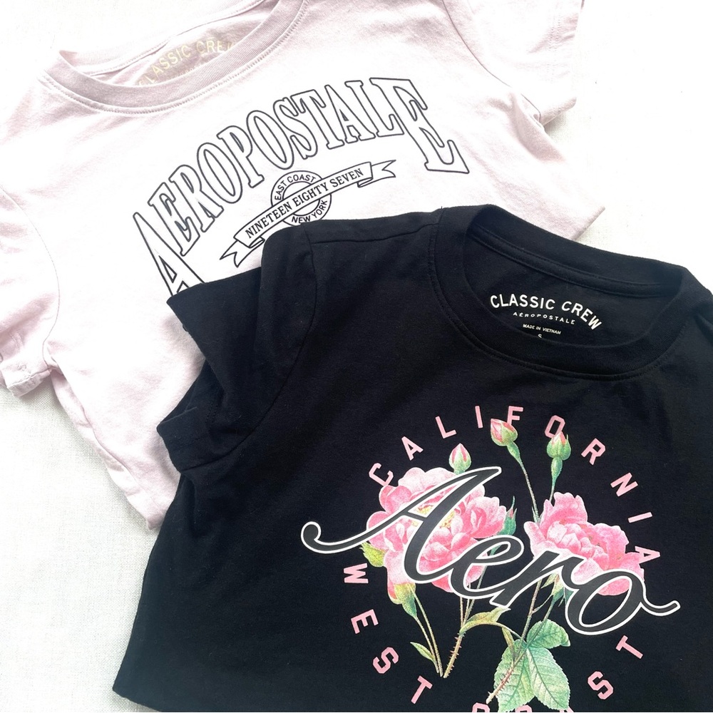 Aeropostale Women’s Classic Crew Fitted T-Shirt‎ Bundle 2 Shirts Size Small - Picture 3 of 7